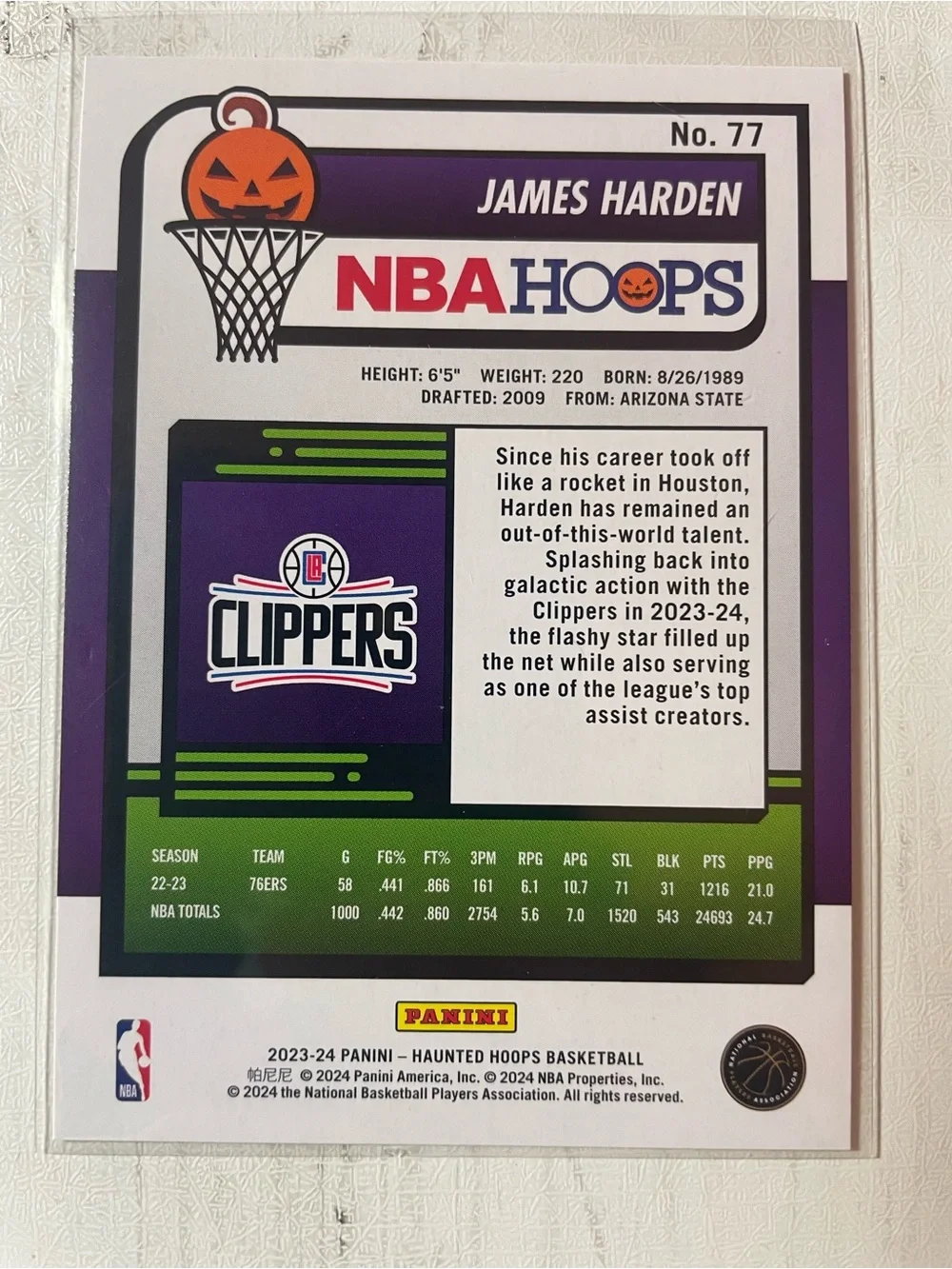 2023-24 Panini NBA Haunted Hoops #77 James Harden